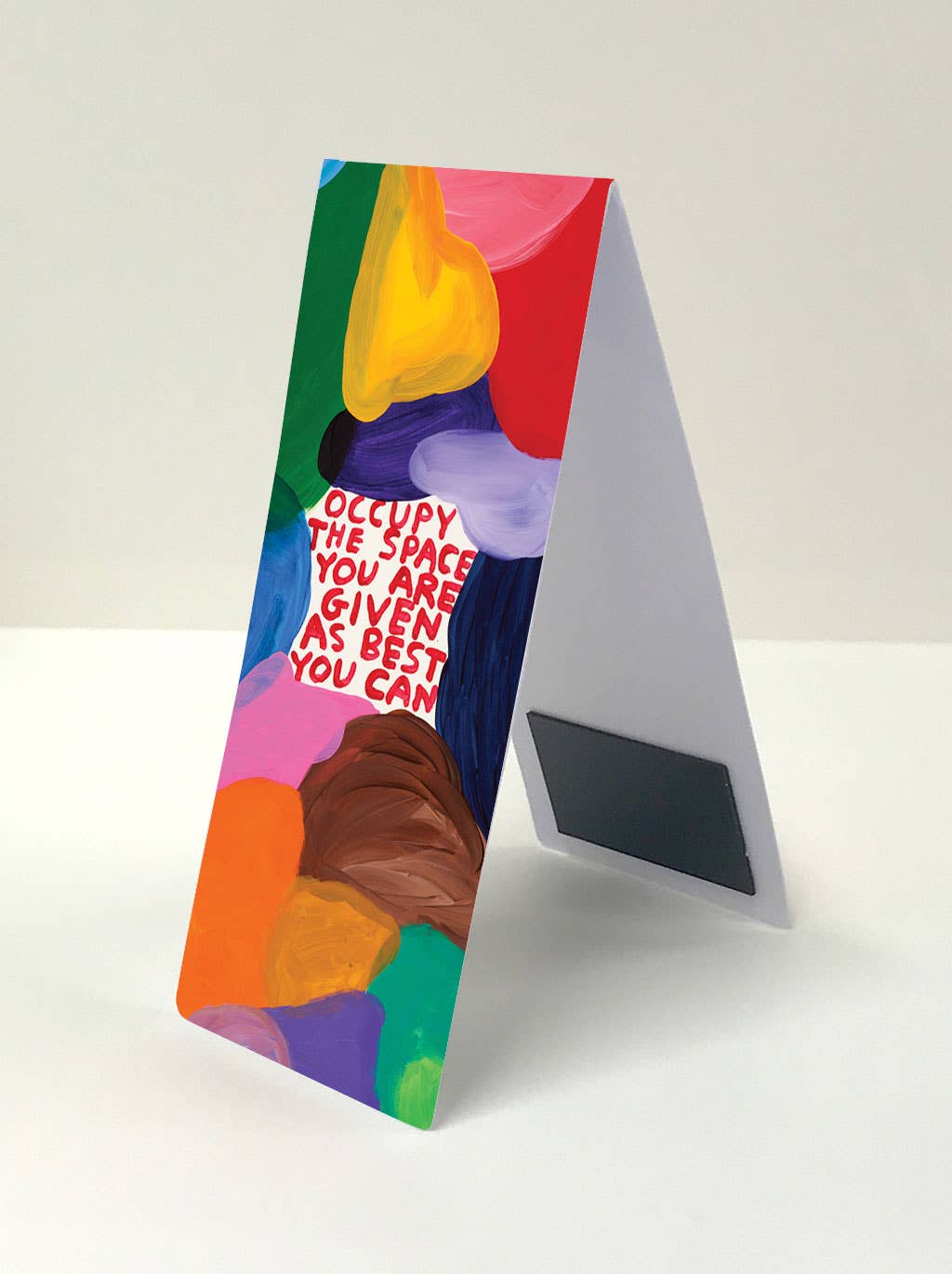 Occupy The Space David Shrigley Magnetic Bookmark by penny black showing magnetic strip