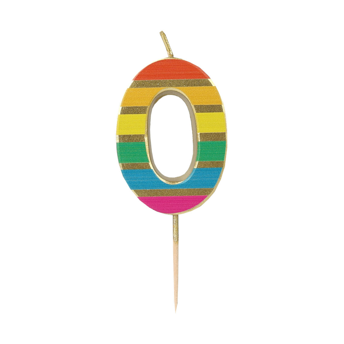 Rainbow Stripe Number Candle