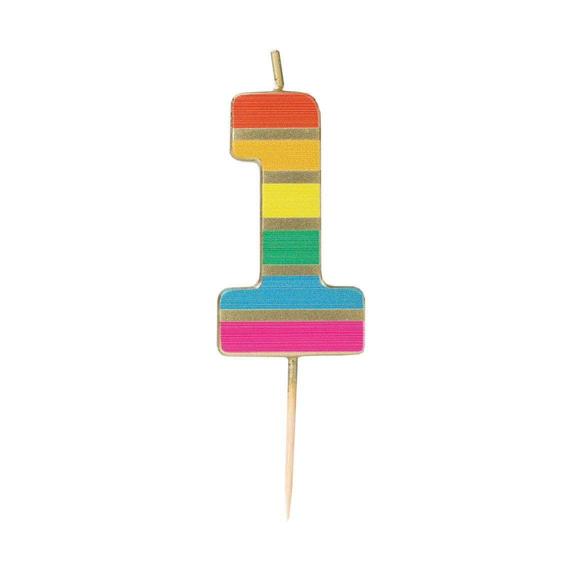 Rainbow Stripe Number Candle