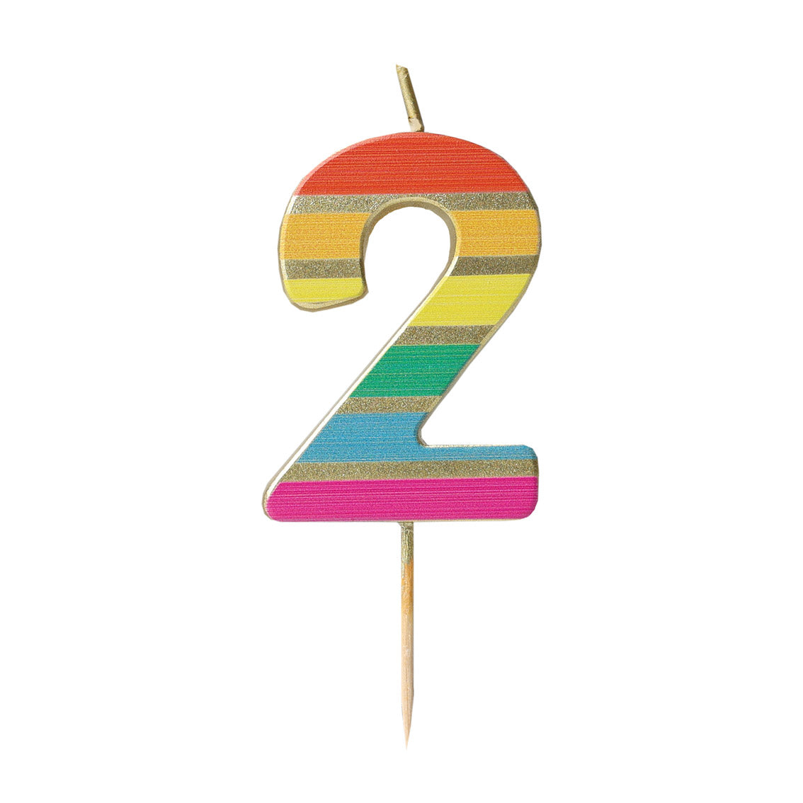 Rainbow Stripe Number Candle