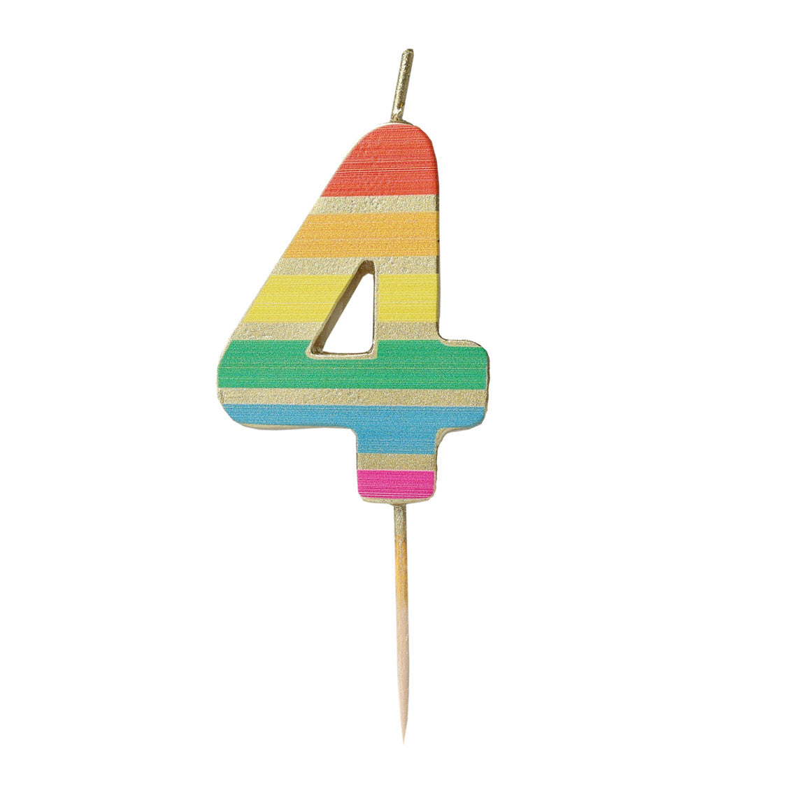 Rainbow Stripe Number Candle