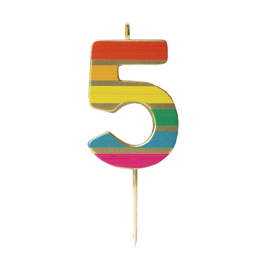 Rainbow Stripe Number Candle