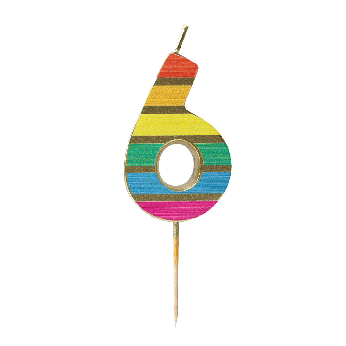 Rainbow Stripe Number Candle