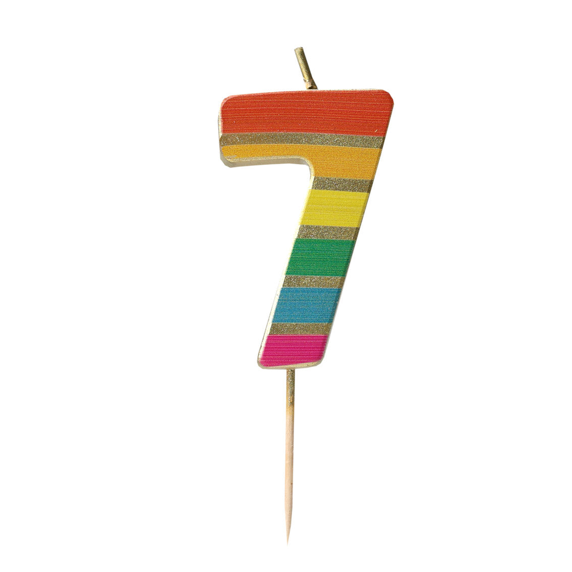 Rainbow Stripe Number Candle