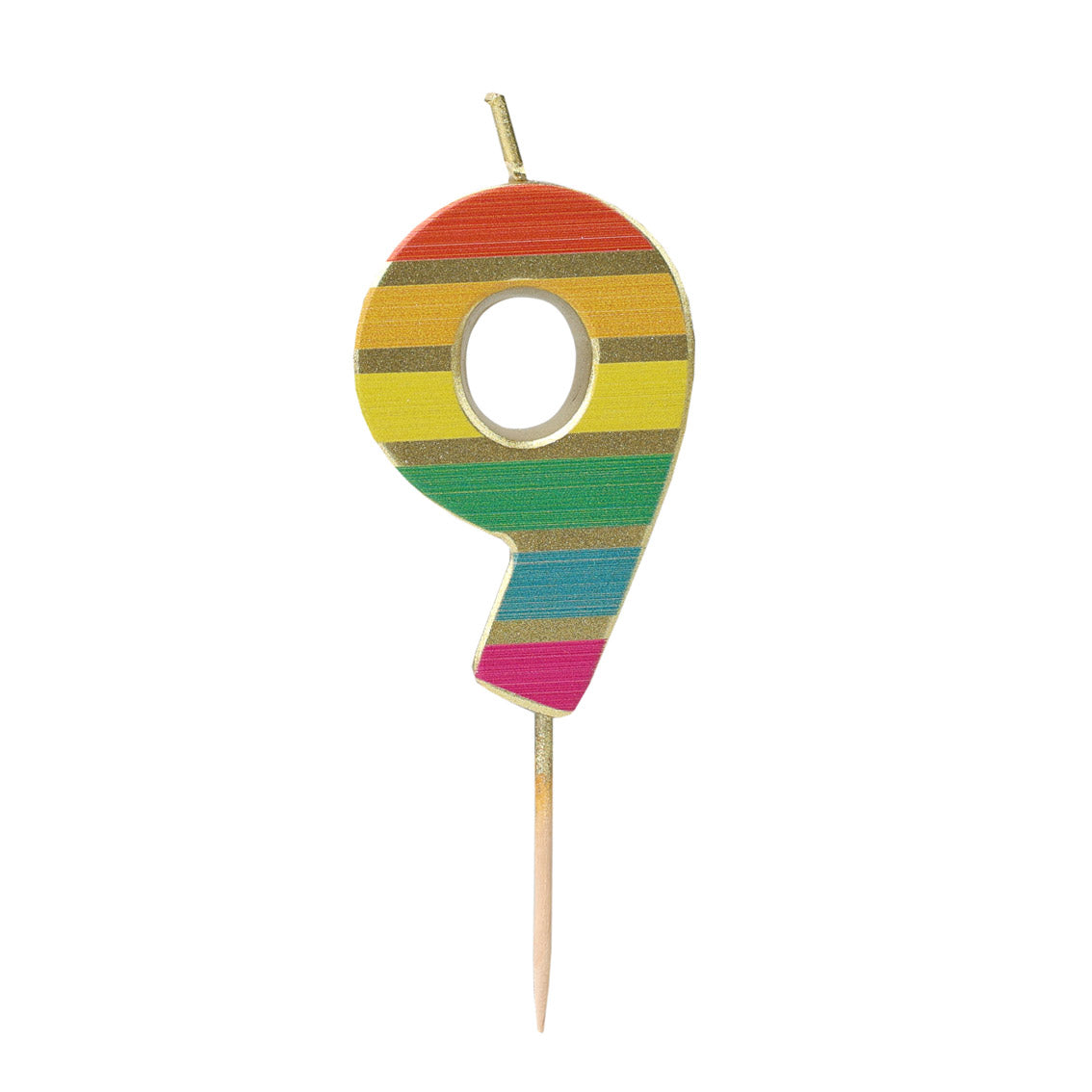 Rainbow Stripe Number Candle