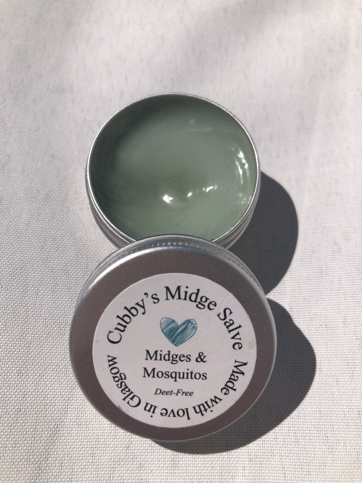 Cubby's Midge Salve 15g Tin by penny black - showing the inside contents