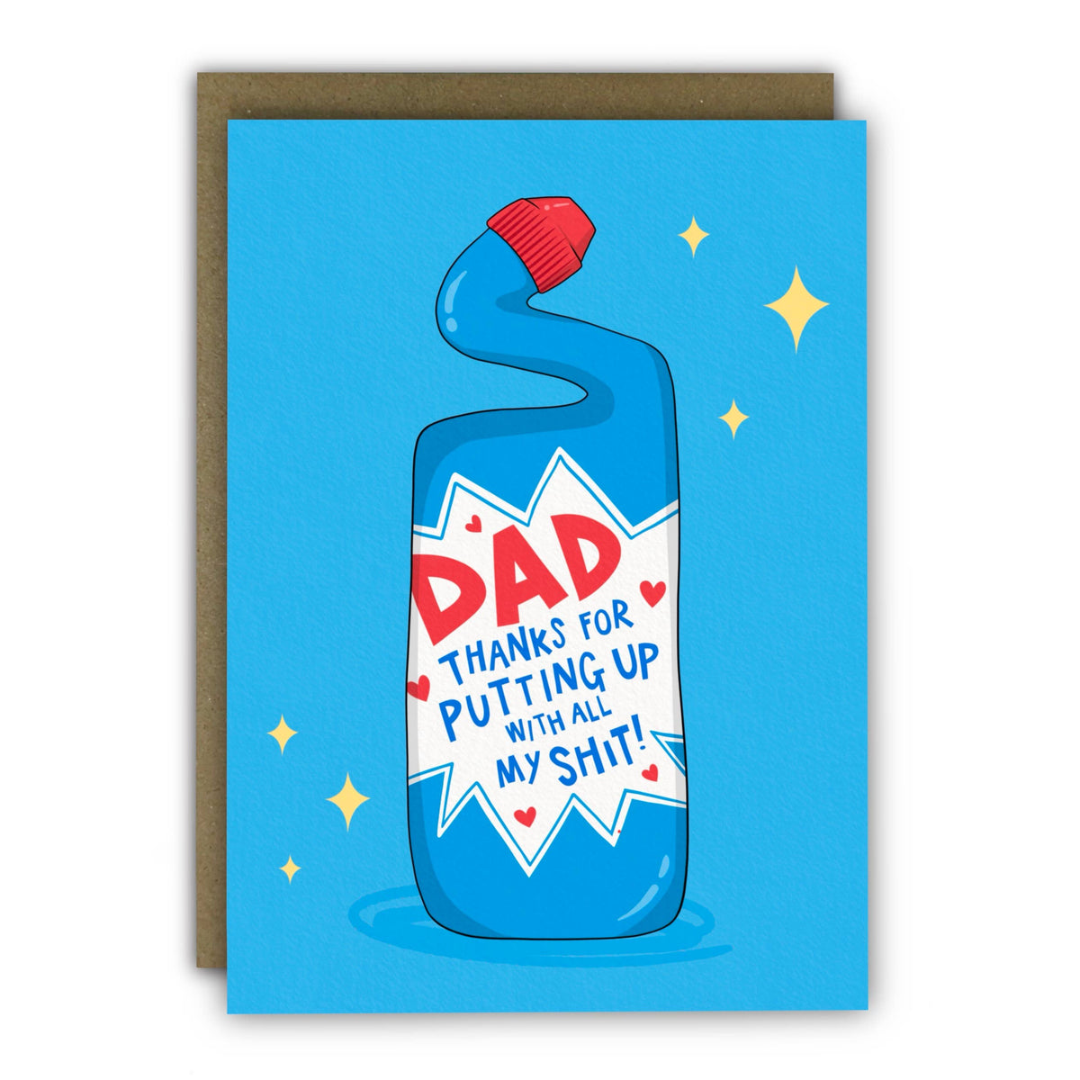 Putting Up With My Shit Toilet Cleaner Funny Father's Day Card by penny black
