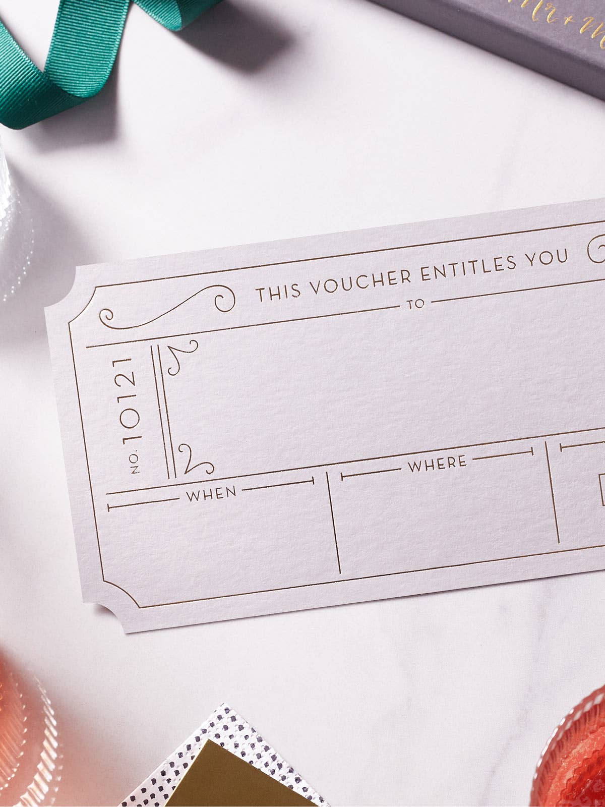 Golden Ticket Christmas Gift Voucher 3 Pack showing taupe colour by penny black