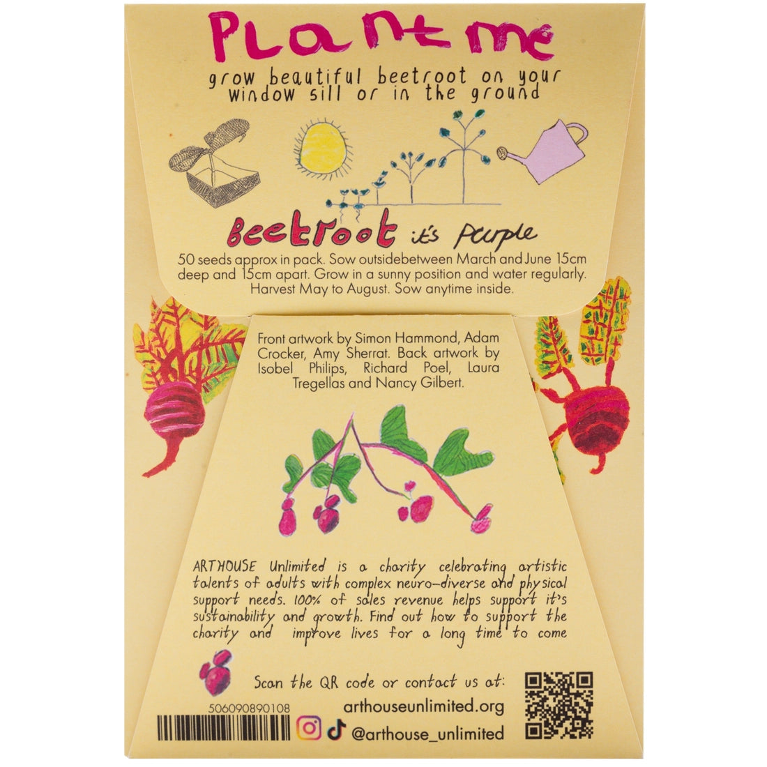 Beetroot! It's Purple Back of Seed Packet by arthouse unlimited at penny black