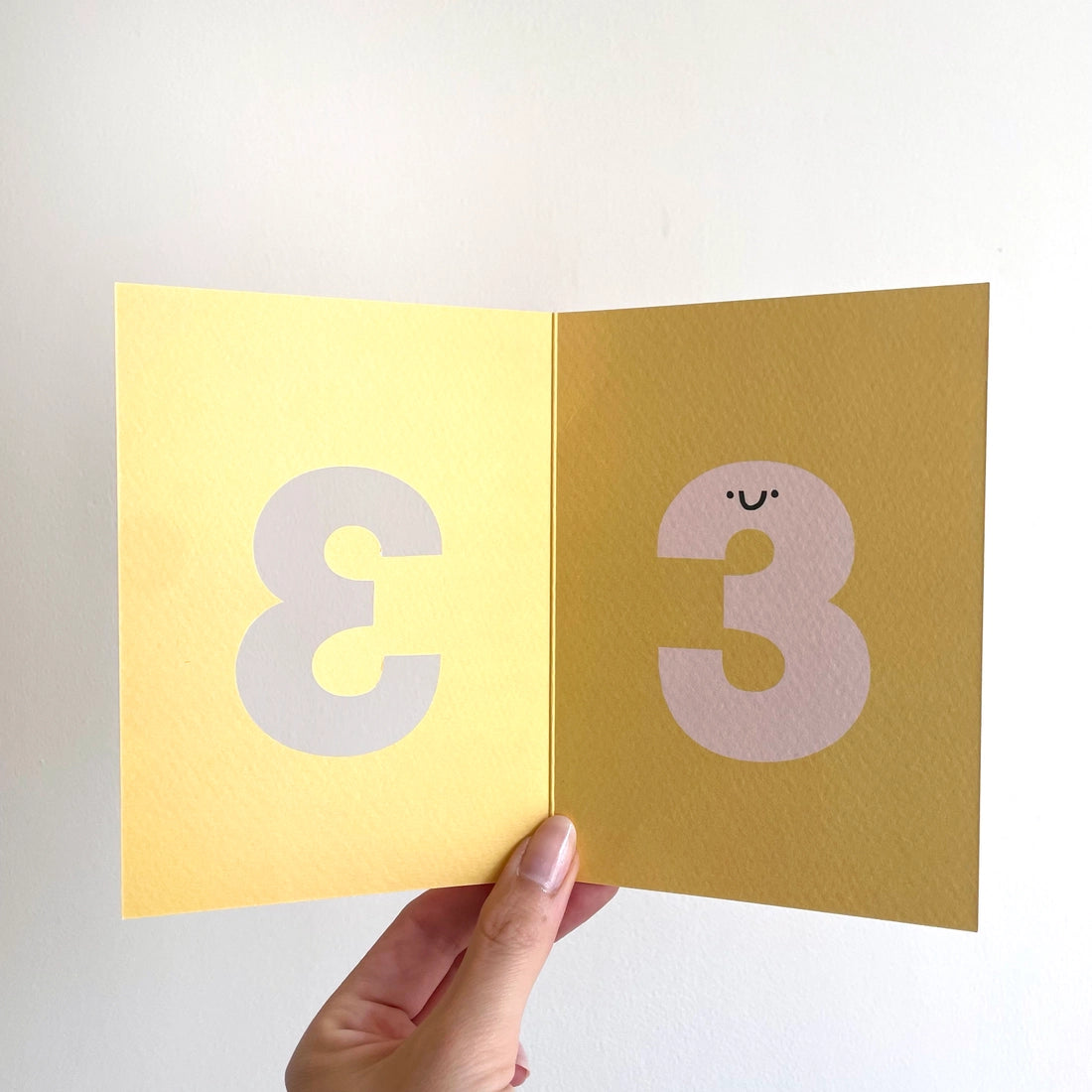 Number Three Cute Cut Out Third Birthday Card