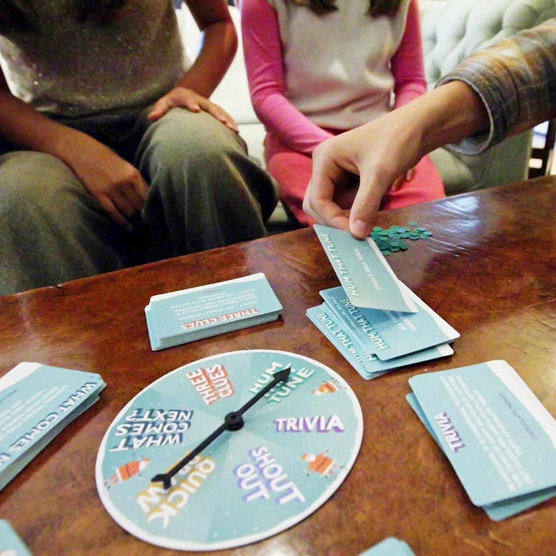 Family Games Night Christmas Game - 6 Games by penny black showing being played