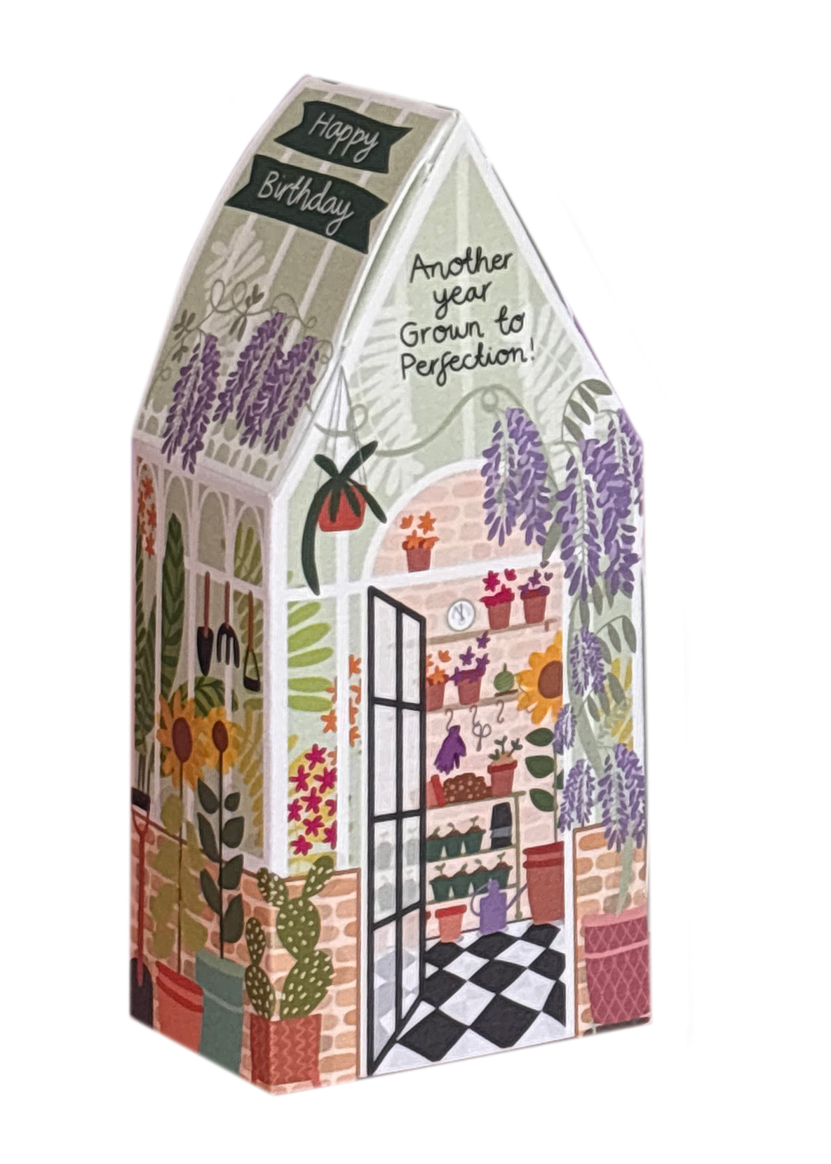 Garden Greenhouse 3D Slot Together Birthday Card By Penny Black