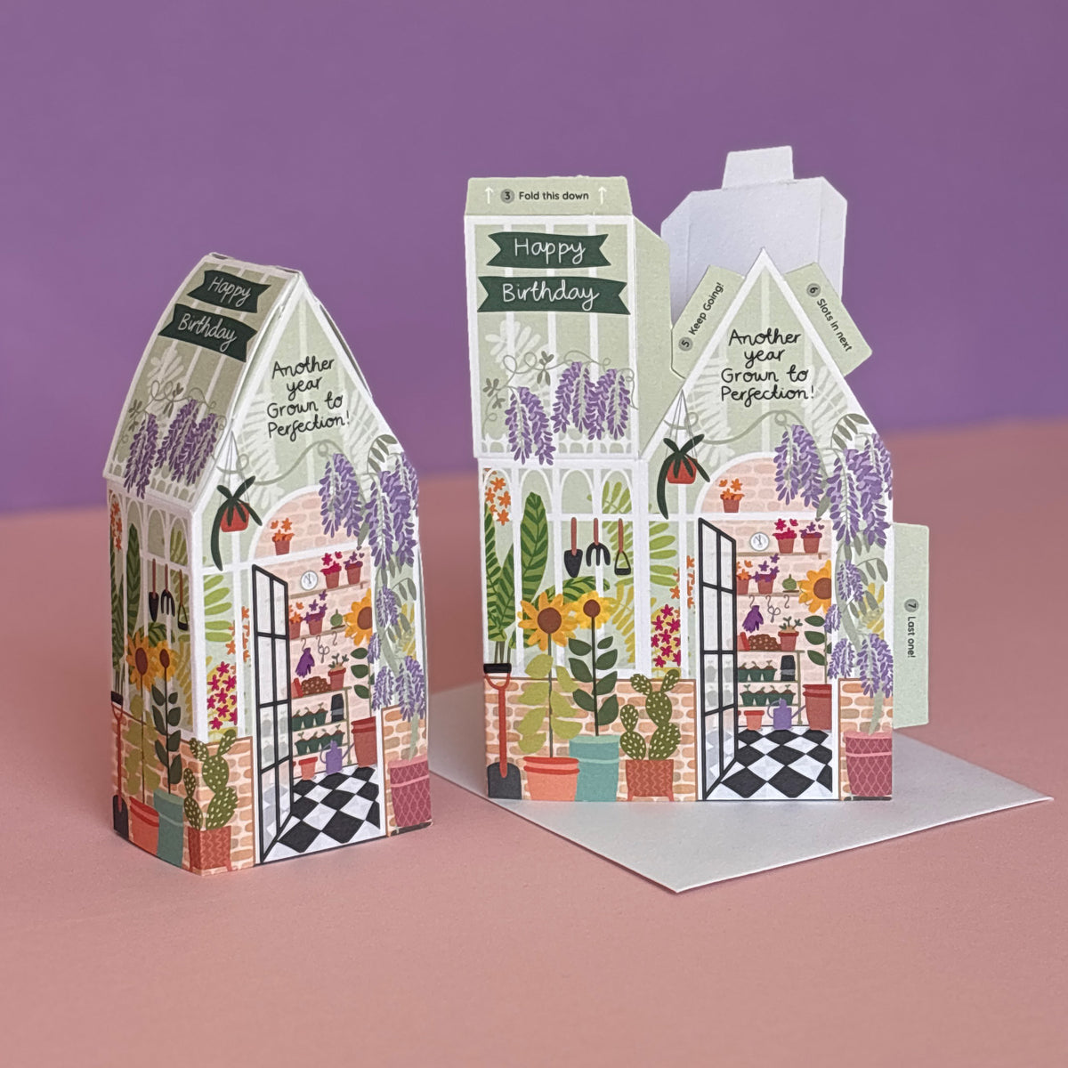 Garden Greenhouse 3D Slot Together Birthday Card By Penny Black