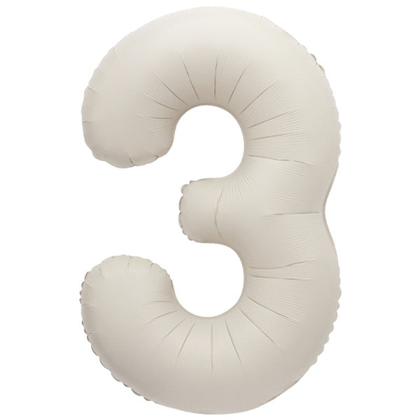 Large 34" Number Foil Balloon number 3 matt nude - Penny Black