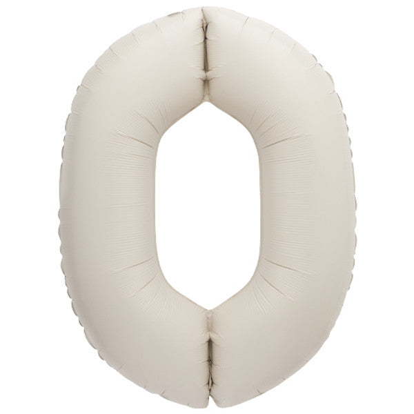 Large 34" Number Foil Balloon number 0 matt nude - Penny Black