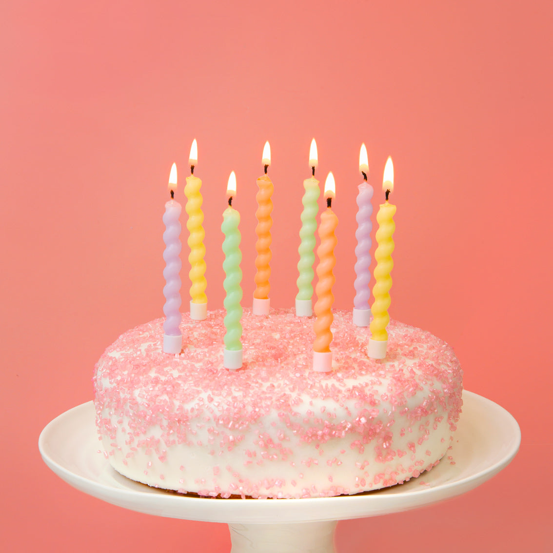 Pastel Twirl Birthday Candles 8 Pk - penny black