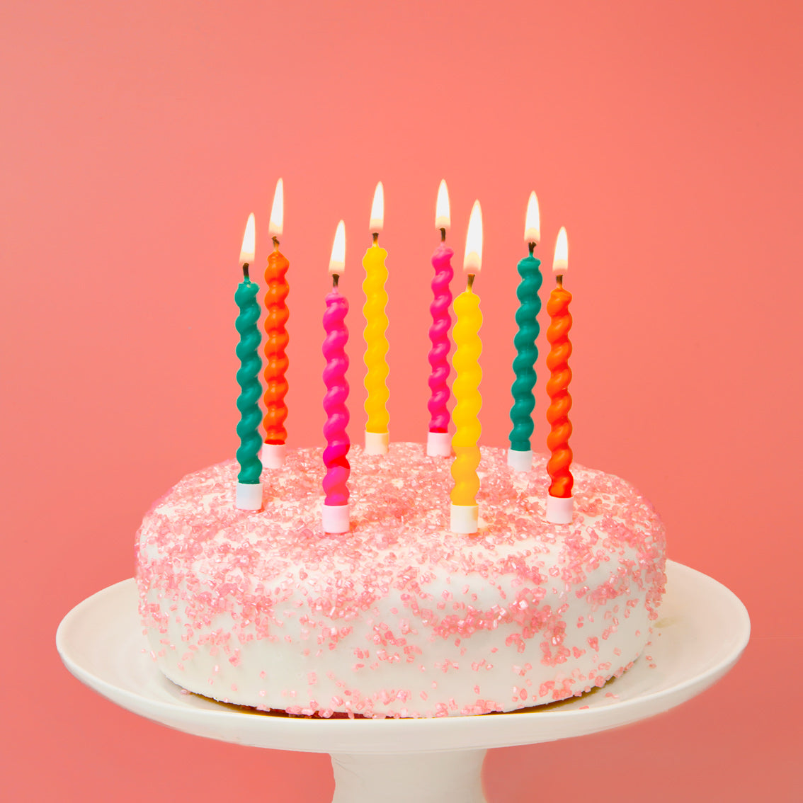 Bright Twirl Birthday Candles 8 Pk - penny black