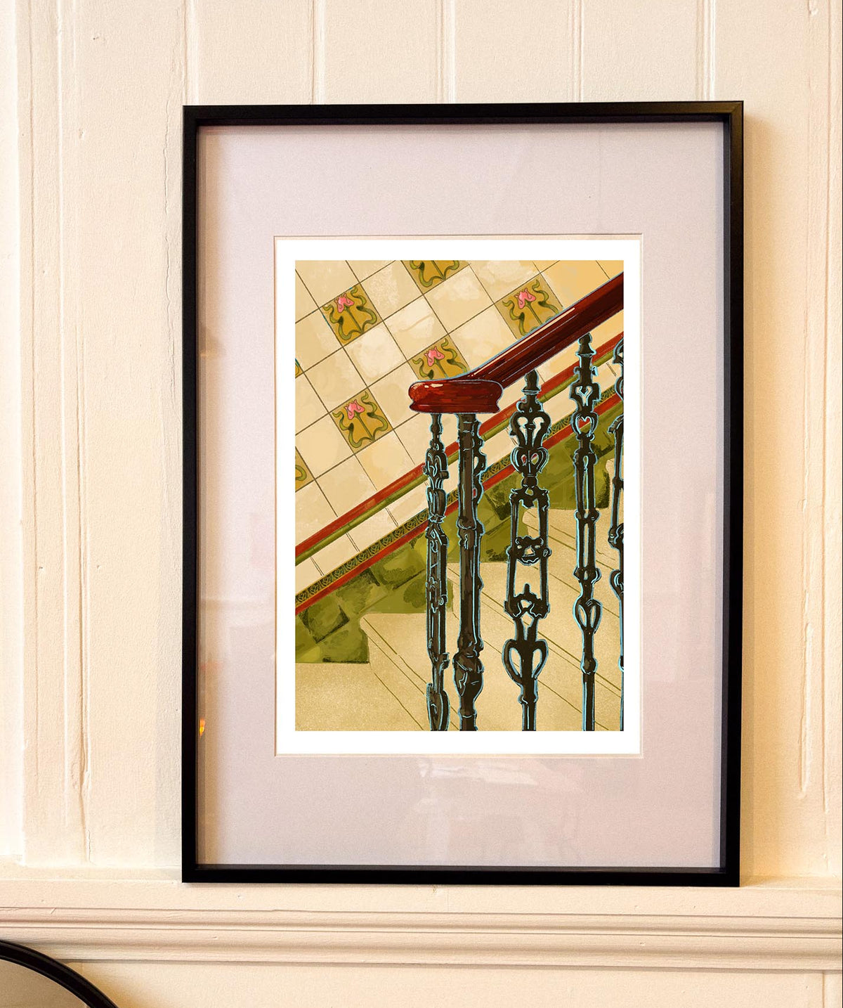 Glasgow Tenement Tiles A4 Art Print by sophy louise illustration at penny black
