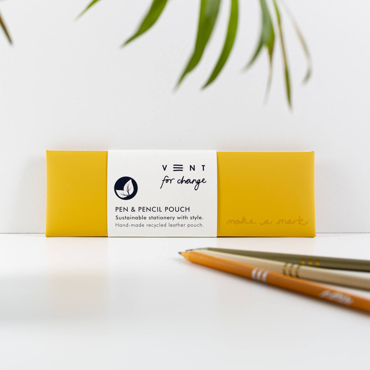 Make a Mark Recycled Pen & Pencil Pouch in mustard yellow at penny black