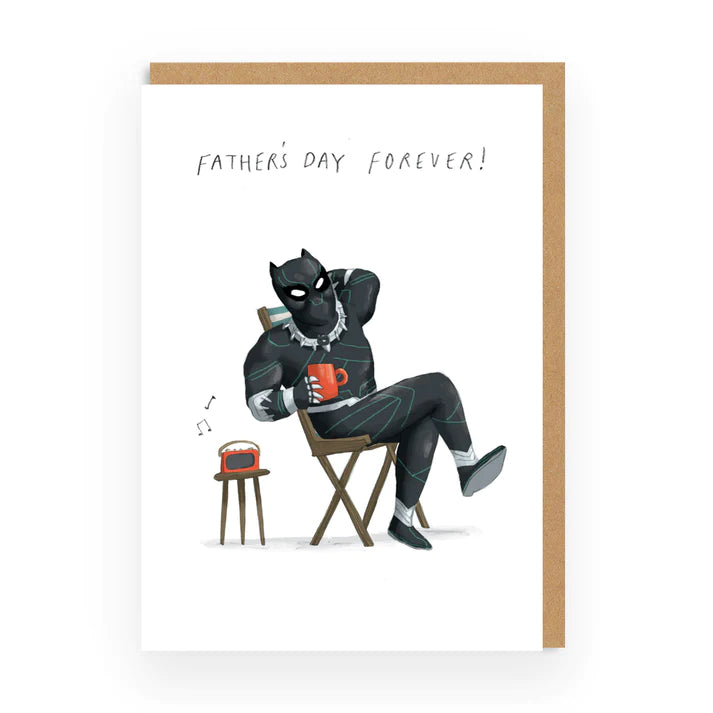 Father's Day Forever Black Panther Funny Card by penny black