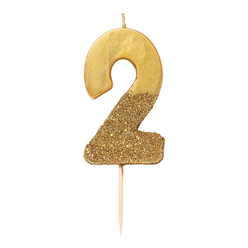Gold Glitter Number Candle - Penny Black