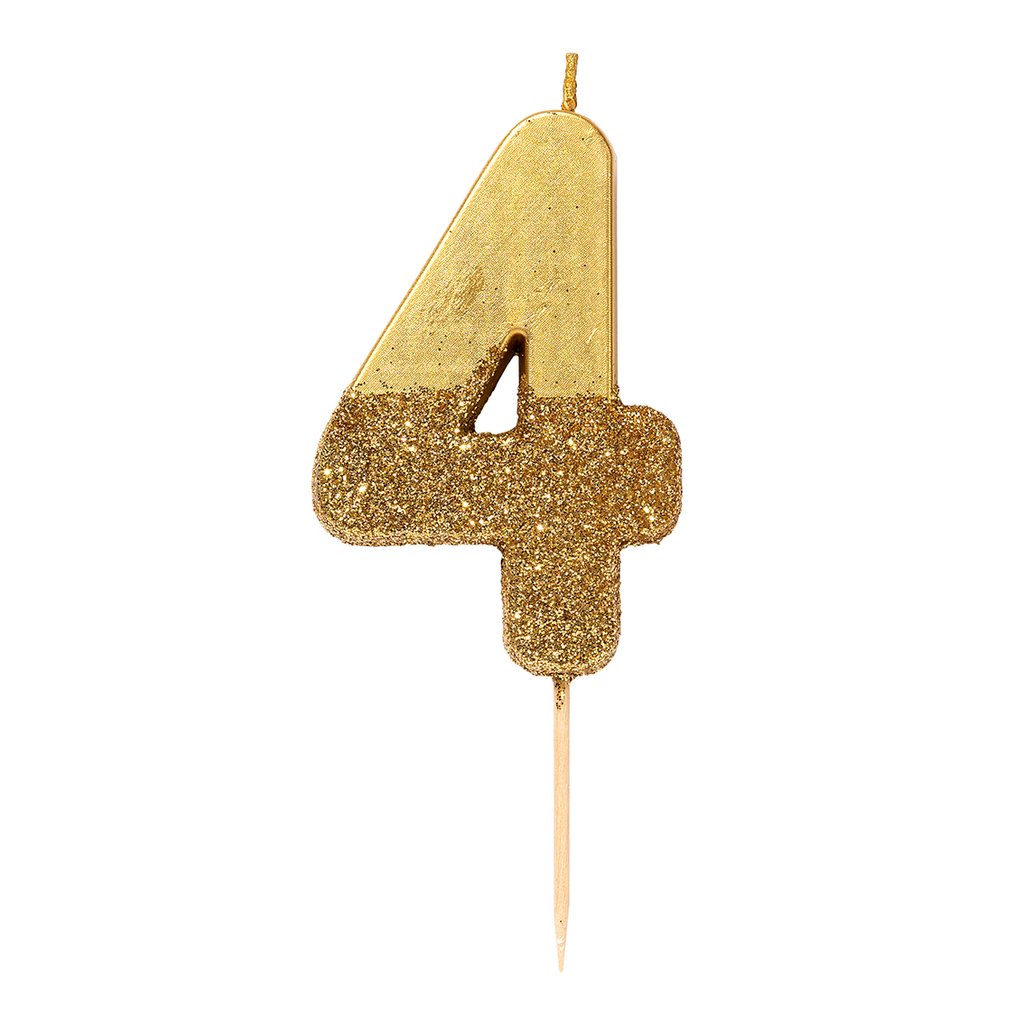 Gold Glitter Number Candle - Penny Black