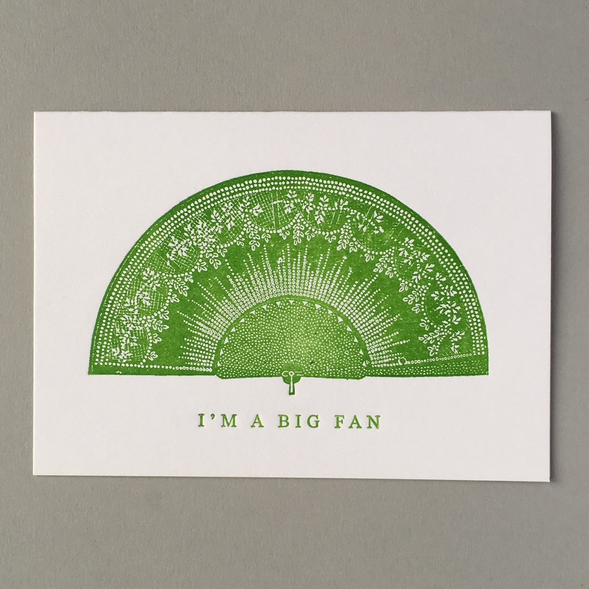 I'm a Big Fan Vintage Letterpress Card