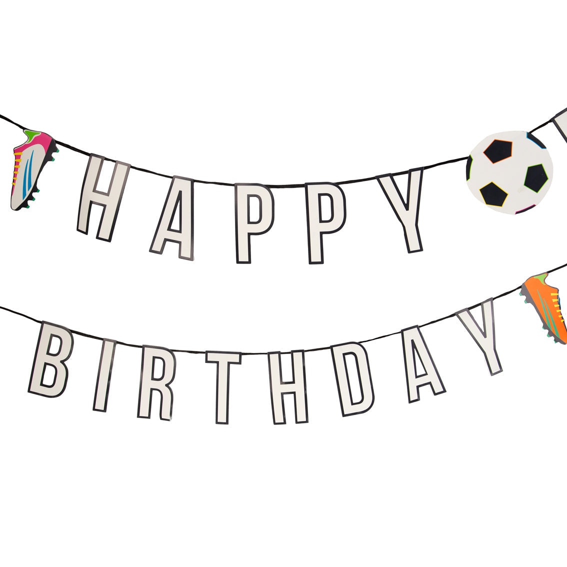 Football Recyclable Happy Birthday Garland 3m