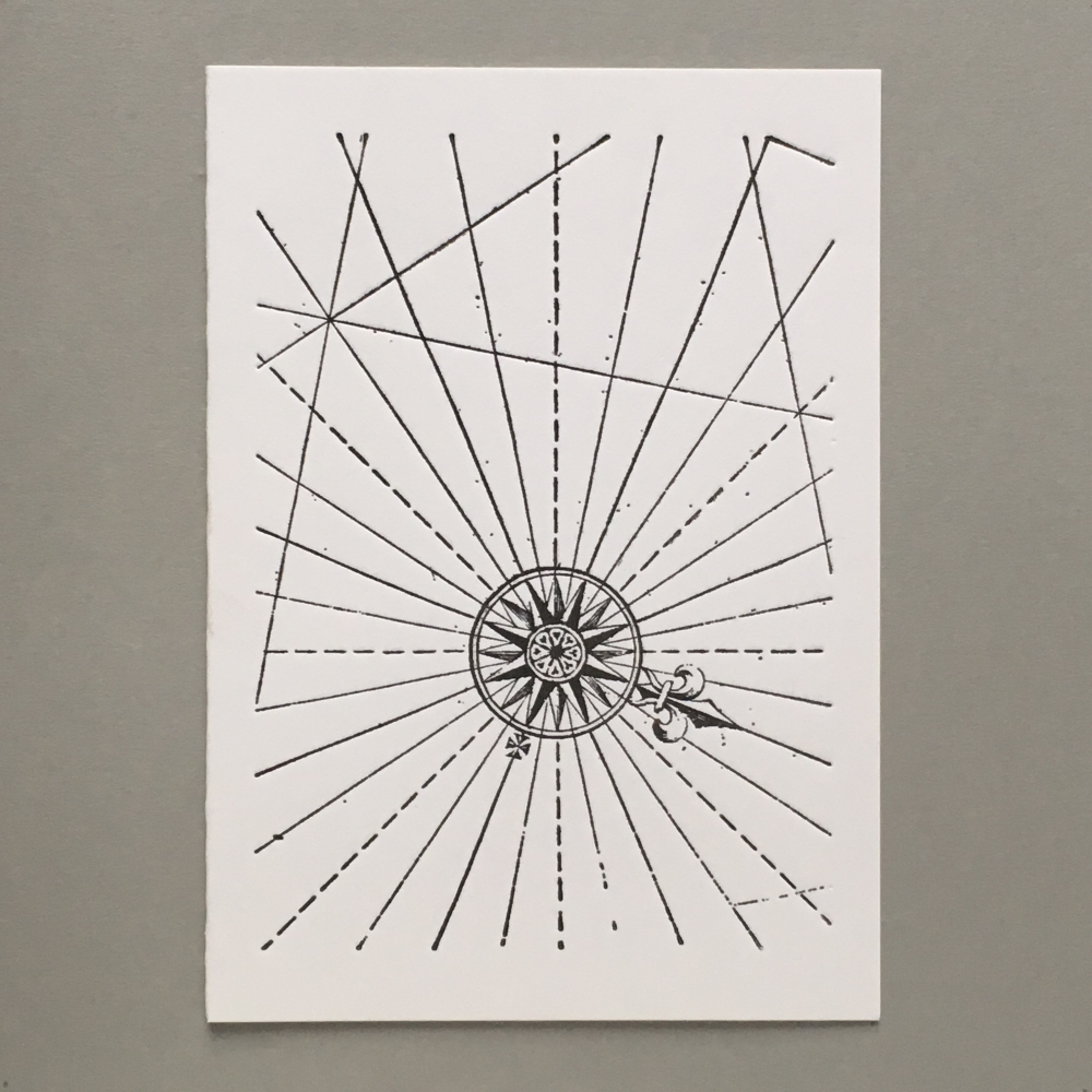 Compass Vintage Letterpress Card - Penny Black
