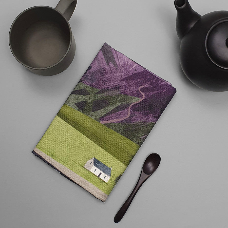 My Heart's in The Highlands Glencoe Scottish Tea Towel