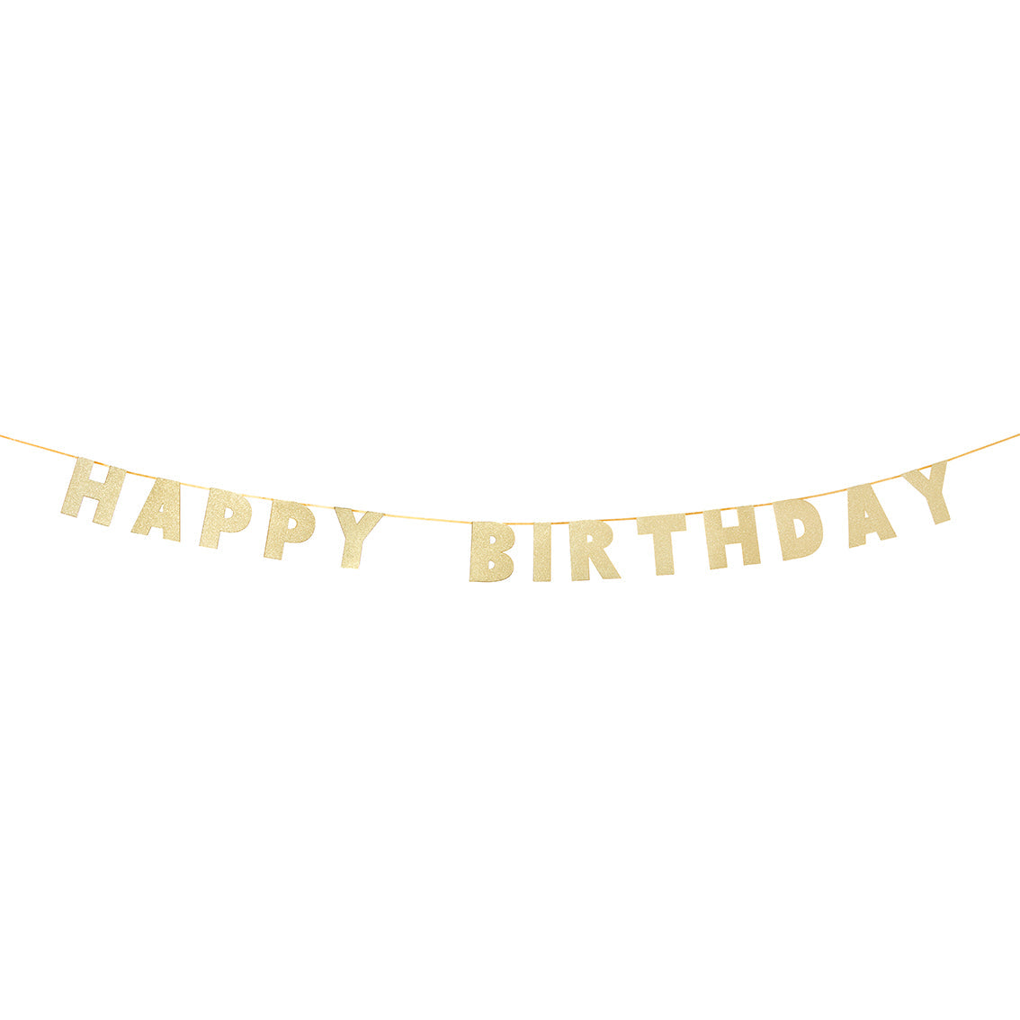 Happy Birthday Gold Glitter Garland