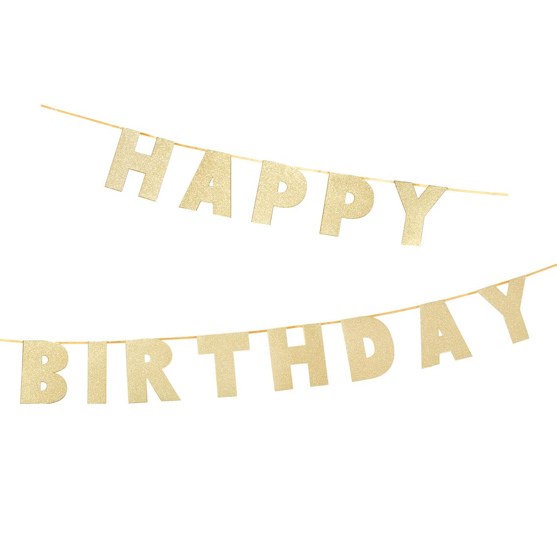 Happy Birthday Gold Glitter Garland