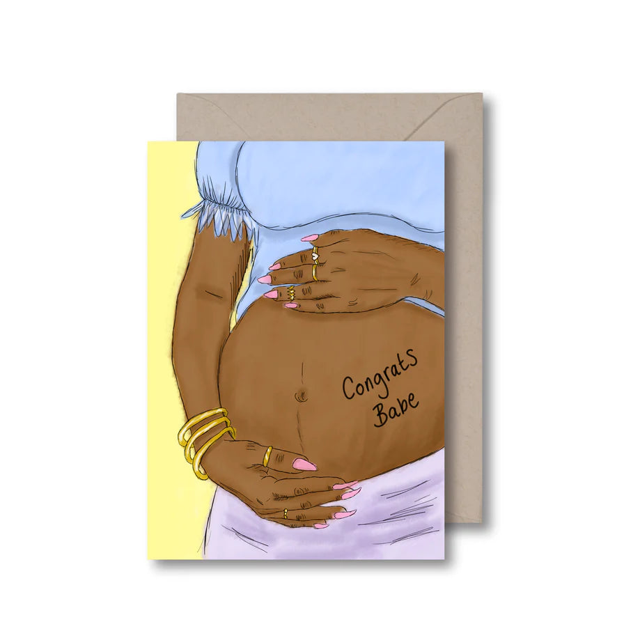 Congrats Babe Bump Card