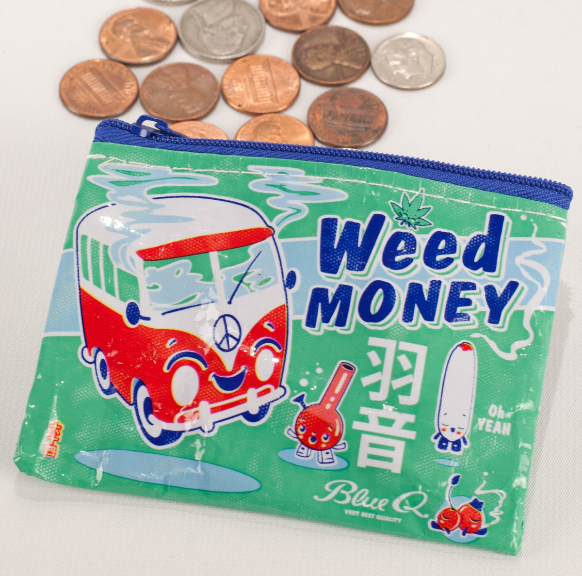 Weed Money Blue Q Coin Purse