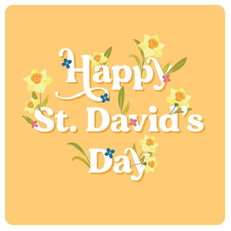 Pastel Yellow Daffodils Happy St David's Day Card