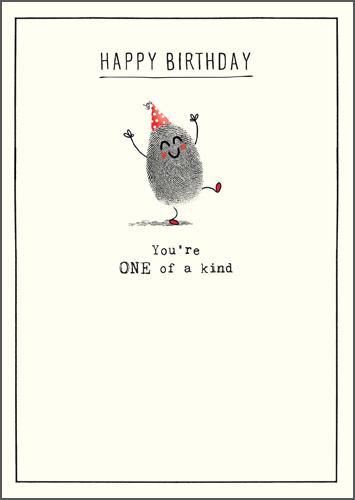 Fingerprint One Of A Kind Birthday Card - Penny Black