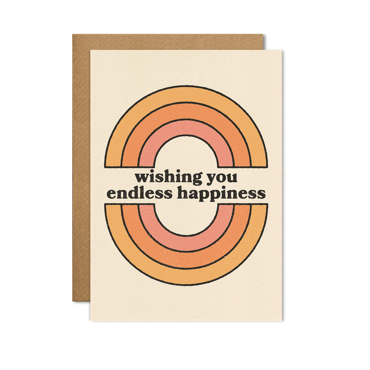 Wishing You Endless Happiness Retro Rainbow Card